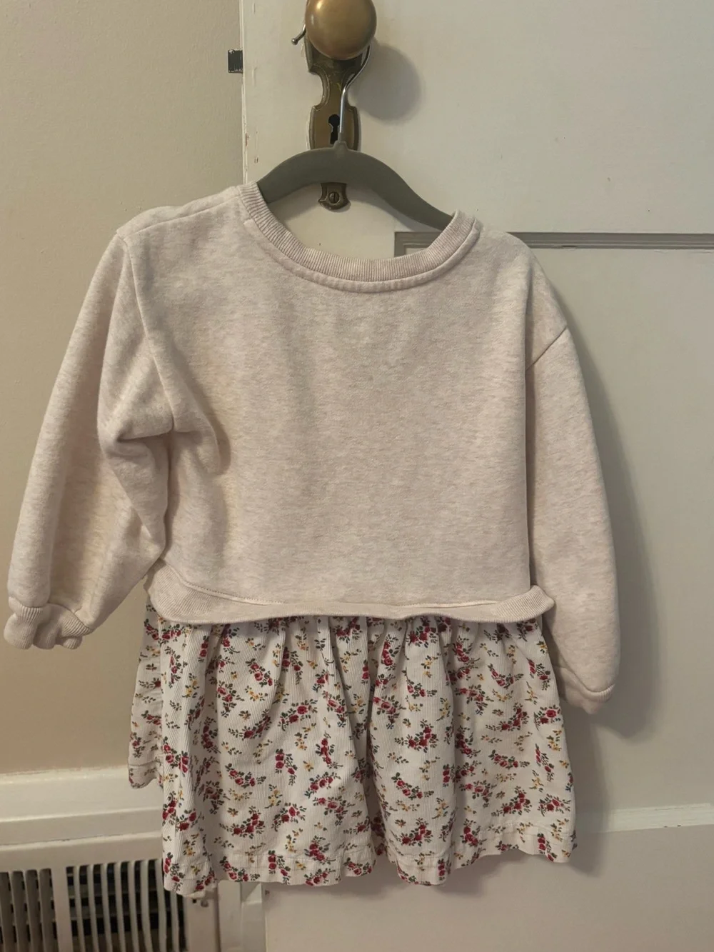 GAP Cream Pullover Dress with Minnie Mouse and Floral Skirt